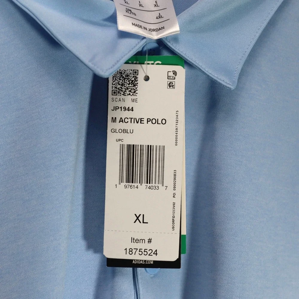 Adidas Mens XL Blue Polo Shirt NWT Golf Active Performance Casual Top
